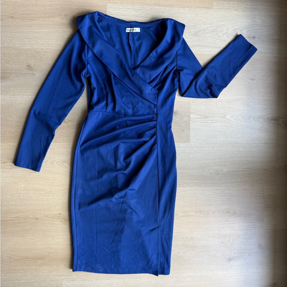 Grace Karin Royal Blue Long Sleeve Dress